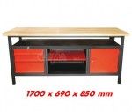 Etabli XL 1 porte + 3 tiroirs - 1700 x 690 x 850 mm Etabli XL 1 porte + 3 tiroirs - 1700 x 690 x 850 mm