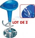 Tabouret pivotant 360° - de bar - Lot de 2 - bleu Tabouret pivotant 360° - de bar - Lot de 2 - bleu