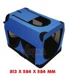Niche de transport chien - chat - bleu - XL 810 x 584 x 584  mm