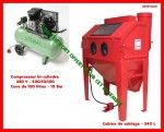 Set - Compresseur bi-cylindre 380 V + Cabine de sablage 340 L Set - Compresseur bi-cylindre 380 V + Cabine de sablage 340 L