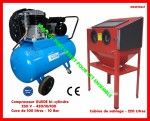 SET - Compresseur GÜDE bi-cylindre 230 V + Cabine de sablage 220 L SET - Compresseur GÜDE bi-cylindre 230 V + Cabine de sablage 220 L
