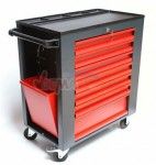 Servante atelier vide rouge et noire 7 tiroirs roues caoutchouc plein Servante atelier vide rouge et noire 7 tiroirs roues caoutchouc plein