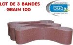 G&Uuml;DE - 3 bandes abrasives 100 pour ponceuse &agrave; bande