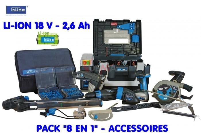 G&Uuml;DE -  Set pack "8 en1"+ accu + chariot de transport