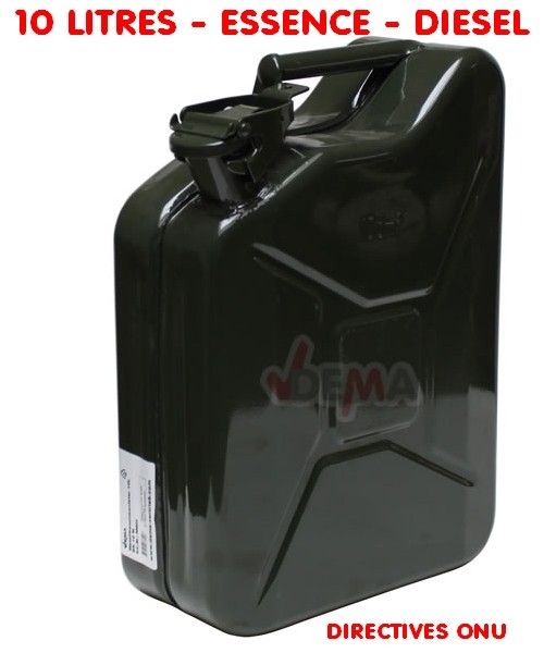 Jerrican essence ou diesel - 10 litres - Normes de s&eacute;curit&eacute; renforc&eacute;es