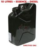 Jerrican essence ou diesel 10 L m&eacute;tal - Normes de s&eacute;curit&eacute; renforc&eacute;es