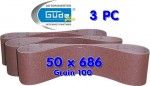G&Uuml;DE - 3 bandes abrasives 50 x 686 grain 100