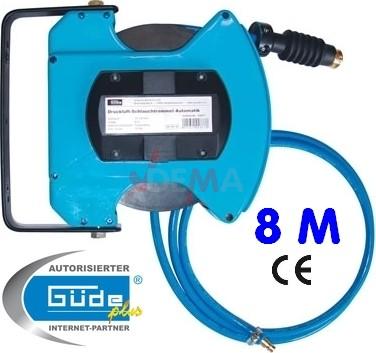 G&Uuml;DE - Enrouleur de tuyau pneumatique automatique - 8 m