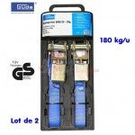 GÜDE - Lot de 2 sangles arrimage - 180 kg/U Normes TÜV et GS GÜDE - Lot de 2 sangles arrimage - 180 kg/U Normes TÜV et GS