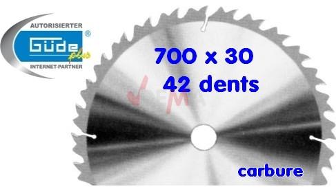 G&Uuml;DE - Lame scie &agrave; b&ucirc;ches au CARBURE - 700 mm - 42 DENTS - GBS