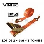 VINTEC -  2 Sangles 6 m - 2 tonnes Norme EN 12195-2