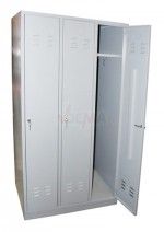 Armoire 3 vestiaires - 3 portes - grise Armoire 3 vestiaires - 3 portes - grise