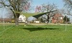 Parasol auvent 5 x 5 m VERT toile cousue polyéthylène jardin extérieur Parasol auvent 5 x 5 m VERT toile cousue polyéthylène jardin extérieur