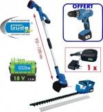 GÜDE - Pack coupe bordure + taille haie sans fil LION 18 V GÜDE - Pack coupe bordure + taille haie sans fil LION 18 V