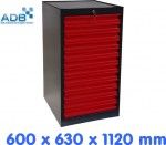 Armoire - Servante - Rouge/Noire 12 tiroirs - 600 x 630 x 1120 mm Armoire - Servante - Rouge/Noire 12 tiroirs - 600 x 630 x 1120 mm