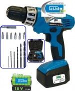 G&Uuml;DE - Perceuse visseuse accu LI-ION 18 V 1,3Ah  charge rapide