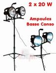 Projecteur 2 spots 2 x 36 W - Ampoule "Eco Energie"