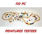 Petit train en bois 110 objets - peintures test&eacute;es garanties