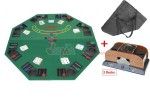 Tapis poker 8 joueurs + m&eacute;langeur cartes + sac de transport
