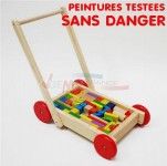 Voiture d&eacute;ambulateur apprentissage de la marche - bois