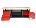 Etabli XXL - 3 tiroirs - 1 porte - 2000 x 680 x 850 mm