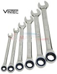 Lot de 6 clés mixtes à cliquet non articulées - VINTEC