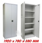 Armoire pour classeurs grise thermolaquée 78 x 38 x 192 cm 4 étagères
