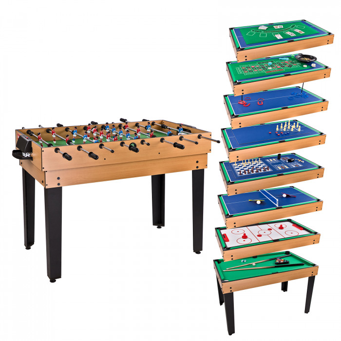 Table multi-jeux 15 jeux en 1 - baby foot - billard - tennis table