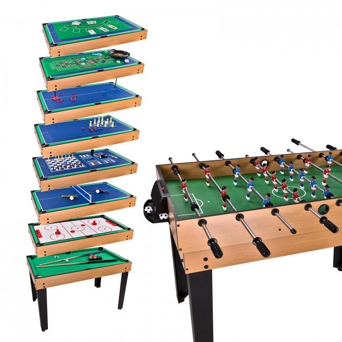 Table multi-jeux 15 jeux en 1 - baby foot - billard - tennis table etc