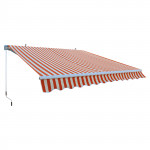 Store banne alu - Marquise extérieure orange - auvent 3 x 2,5 m