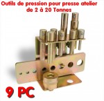 Outils de pression pour presse d'atelier 2 à 20T - 9 pièces