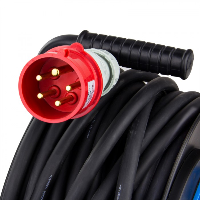 Enrouleur câble éléctrique 25m H05RR-F 5x2,5 mm2 - Rallonge 25 m