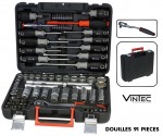Douilles et accessoires VT91 - 1/2" en coffret