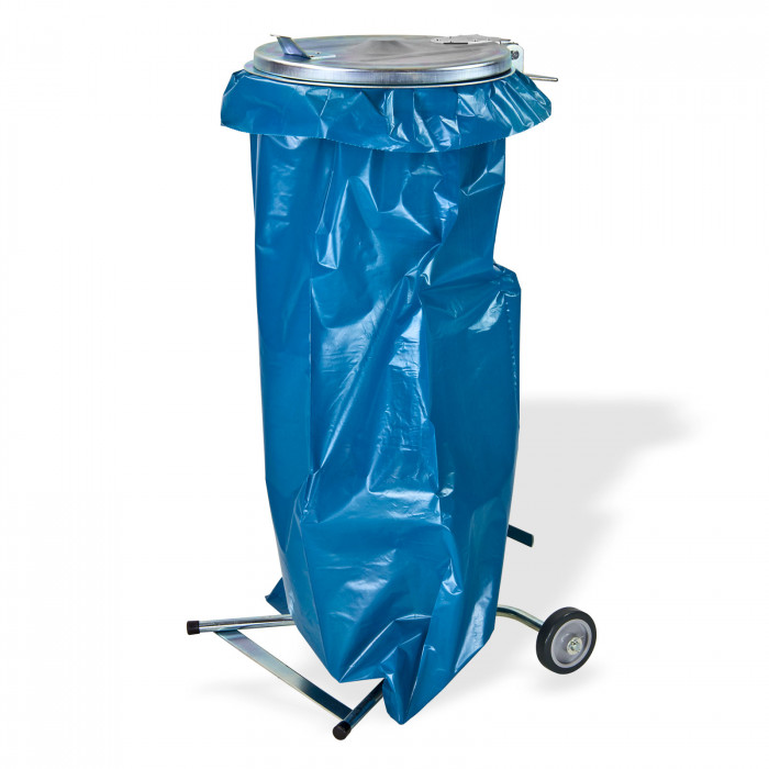 Support de poubelle de jardin mobile pour sac jusqu'à 120 L