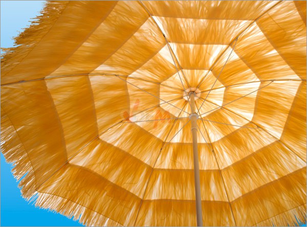 Parasol de plage Hawai - de couleur bambou nature/Beige
