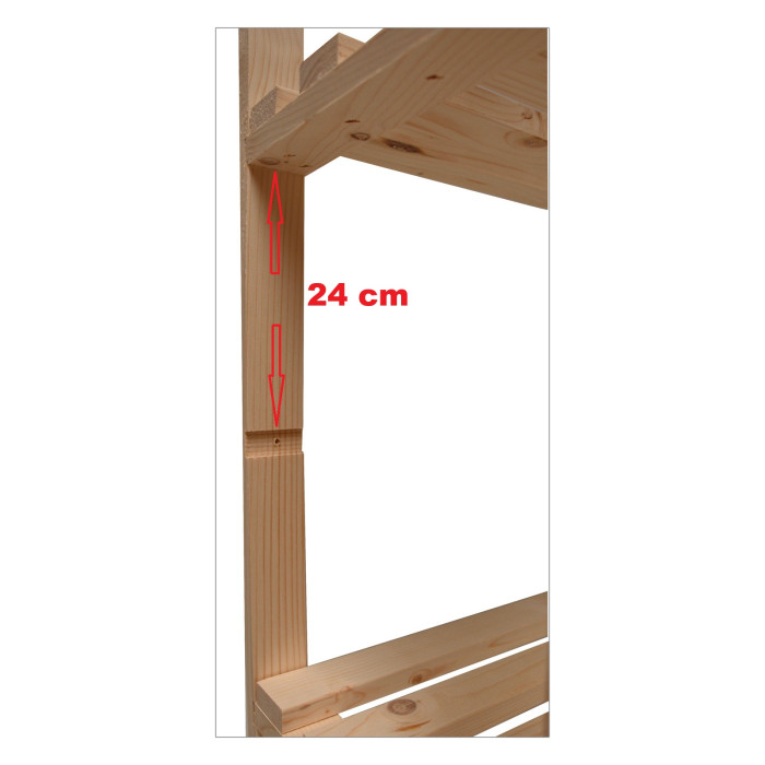 Étagère en bois de pin non traité - 5 rayonnages Étagère en bois de pin non traité - 5 rayonnages