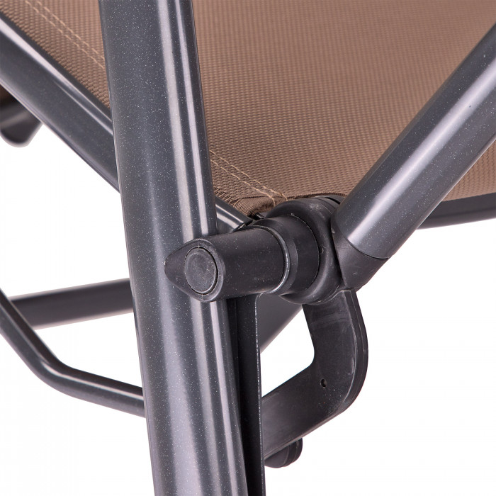 Chaise longue "Corona" en aluminium - Gris/Beige
