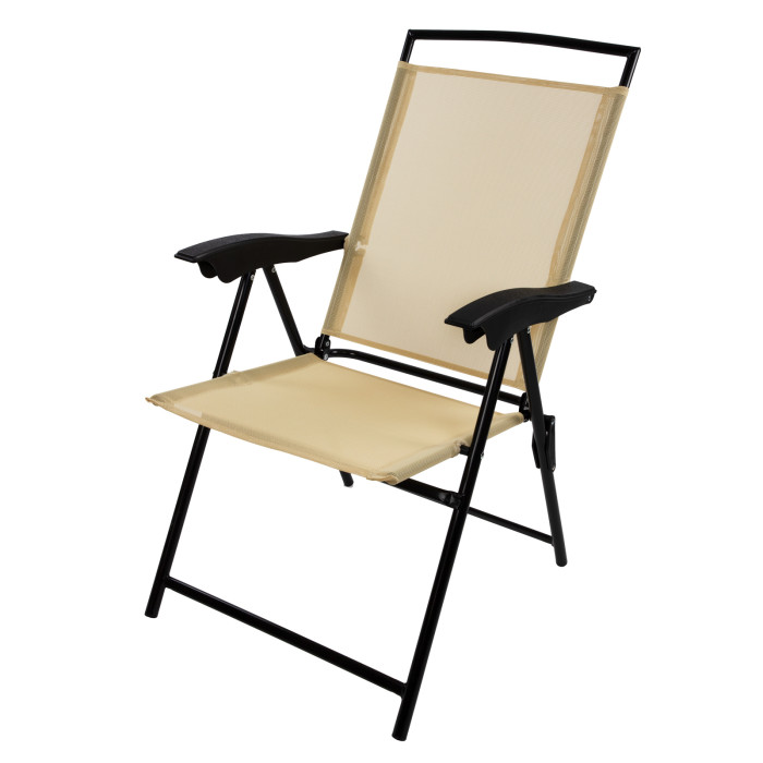 Chaise pliante "Long Beach" de couleur beige