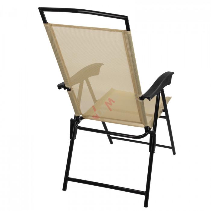 Chaise pliante "Long Beach" de couleur beige