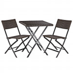 Set balcon 3 pièces en résine tressée "Springfield" 2 chaises 1 table