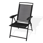 Chaise pliante "Long Beach" de couleur noire