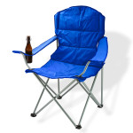 Chaise pliante avec porte-boissons - Couleur bleue