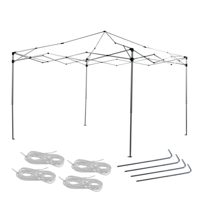 Tonnelle / Pavillon pliable en métal beige 300 x 300 x 260 cm Tonnelle / Pavillon pliable en métal beige 300 x 300 x 260 cm