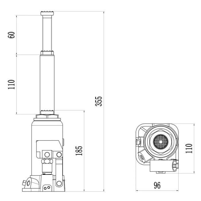 Cric bouteille hydraulique GSH 5 T Cric bouteille hydraulique GSH 5 T