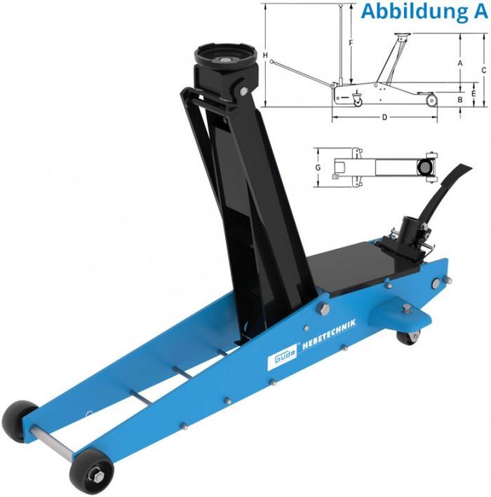 Cric rouleur hydraulique Silverline de capacité 2 tonnes 135 - 335 mm