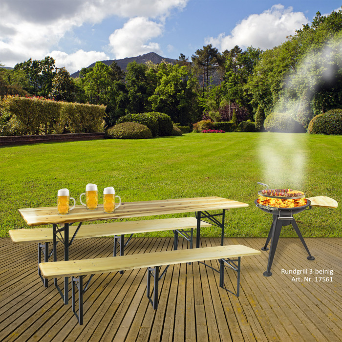 Table + bancs de brasserie - Ensemble de jardin  2200 x 700 x 760 mm
