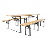 Table + bancs de brasserie - Ensemble de jardin  2200 x 700 x 760 mm