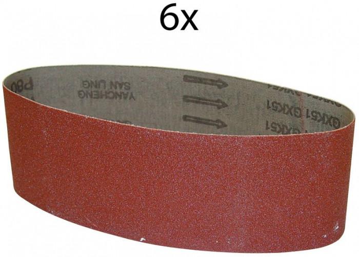 Bandes abrasives 76 x 533 mm G100 - lot de 6 pour ponceuse G58146 - G58306  - Affuteuse - Meuleuse - Ponçage