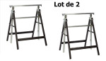 Pack - Tréteaux métalliques noirs - Lot de 2