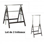 Pack - Tréteaux métalliques noirs - Lot de 2